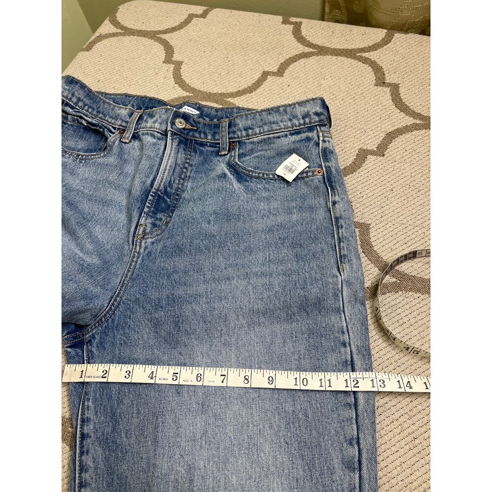 Old Navy extra high rise boyfriend Lola blue jeans, size 14, NWT, raw hems - Picture 6 of 13